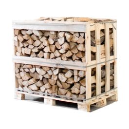 Halbe Palette kammergetrocknetes gespaltenes Hainbuchen-Brennholz 25 cm