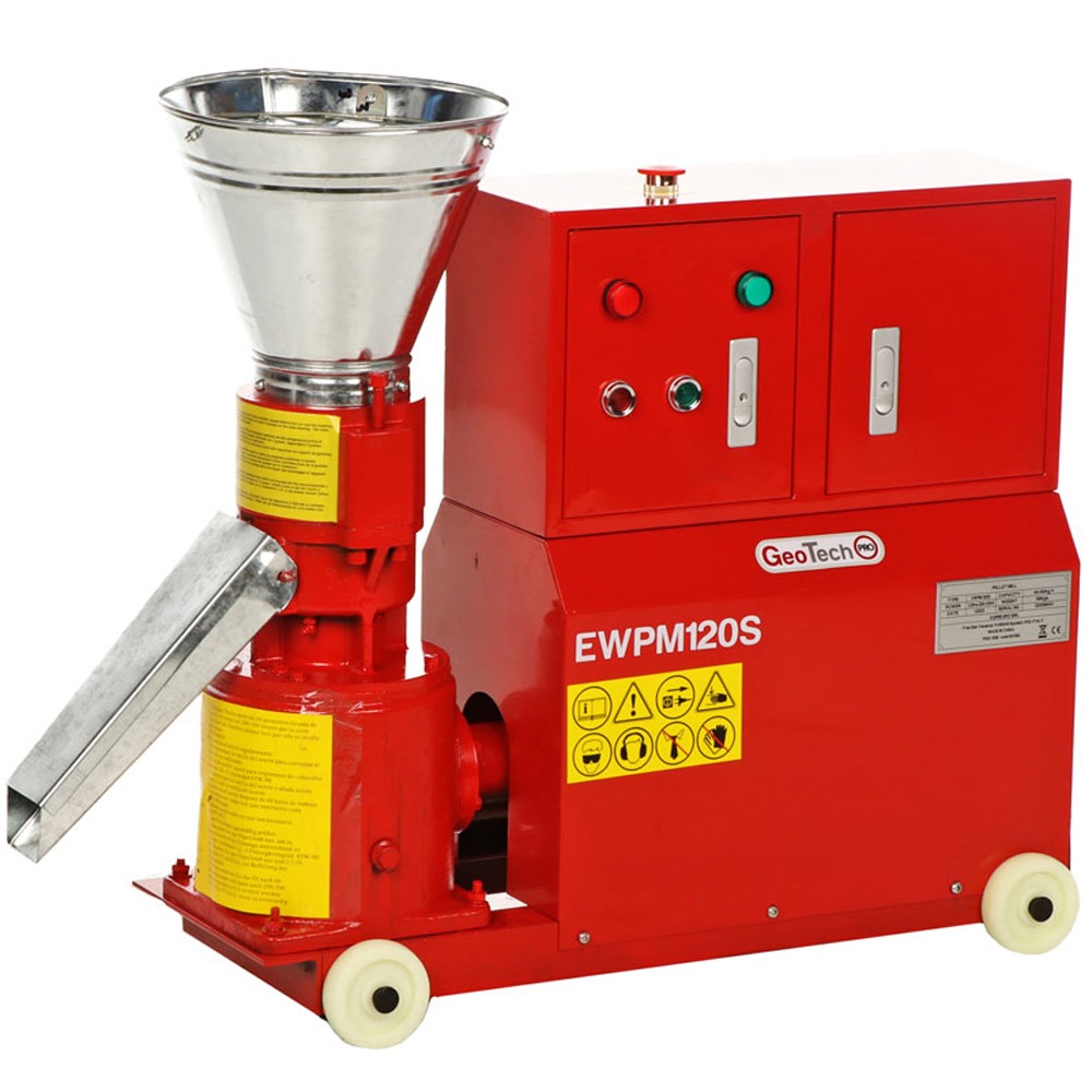Pelletpresse GeoTech Pro EWPM120S einphasig 230 V – Pelletherstellung für die Heizung